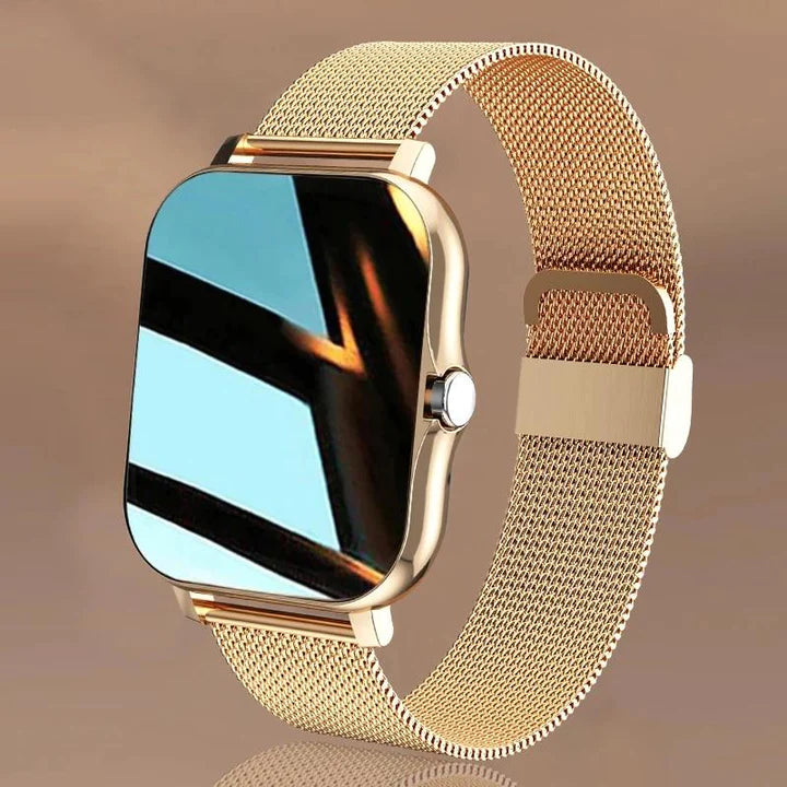 Damen Smartwatch im modernen Design – Fitness Tracker mit Herzfrequenz, Schlafüberwachung & Social Media Benachrichtigungen