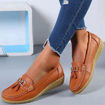 Damen Mokassins Slipper – Bequeme Alltagsschuhe mit Quasten und rutschfester Sohle