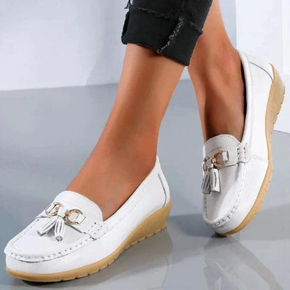 Damen Mokassins Slipper – Bequeme Alltagsschuhe mit Quasten und rutschfester Sohle