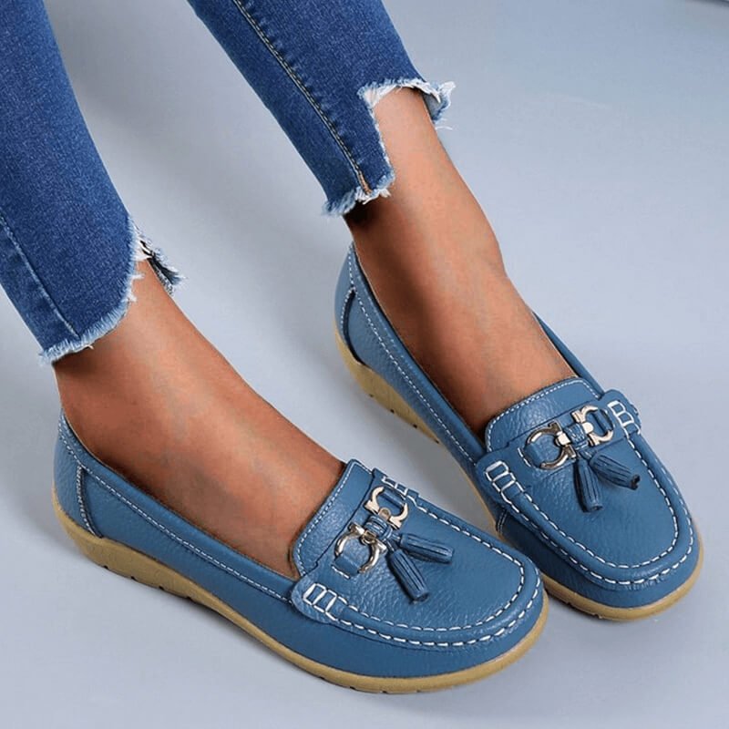 Damen Mokassins Slipper – Bequeme Alltagsschuhe mit Quasten und rutschfester Sohle