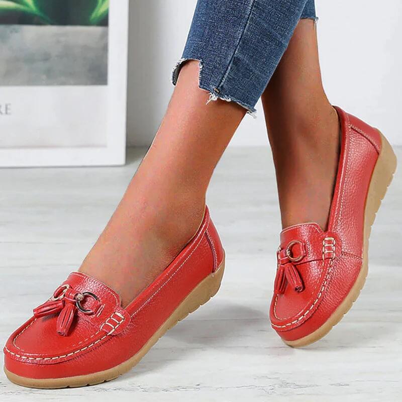 Damen Mokassins Slipper – Bequeme Alltagsschuhe mit Quasten und rutschfester Sohle