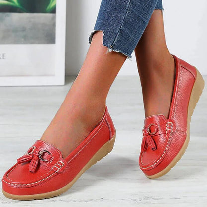 Damen Mokassins Slipper – Bequeme Alltagsschuhe mit Quasten und rutschfester Sohle