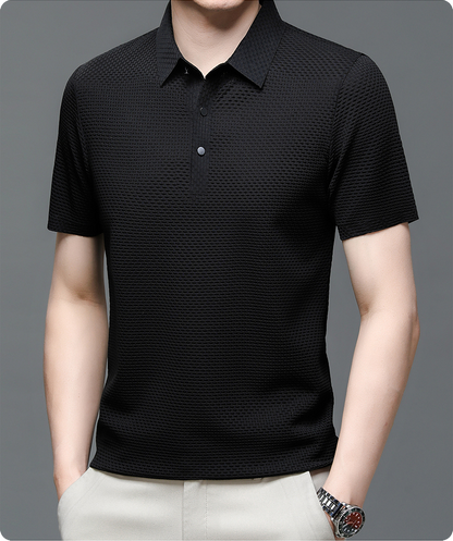 Herren Polohemd mit Strukturmuster – Eleganter Freizeit- und Sommerlook