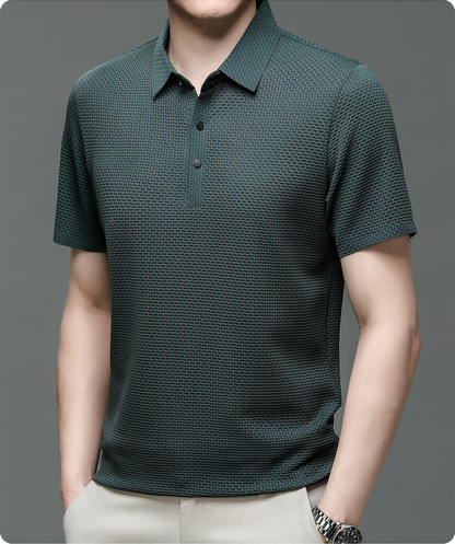 Herren Polohemd mit Strukturmuster – Eleganter Freizeit- und Sommerlook