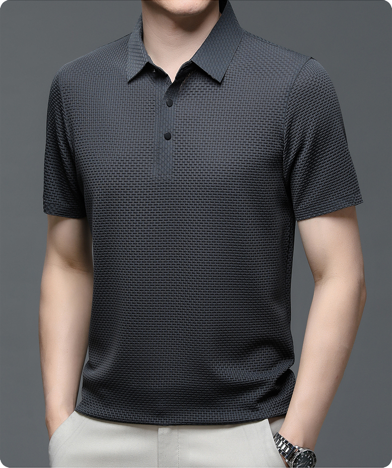 Herren Polohemd mit Strukturmuster – Eleganter Freizeit- und Sommerlook