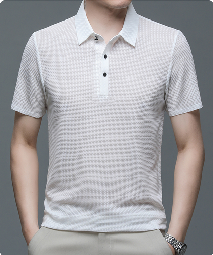 Herren Polohemd mit Strukturmuster – Eleganter Freizeit- und Sommerlook