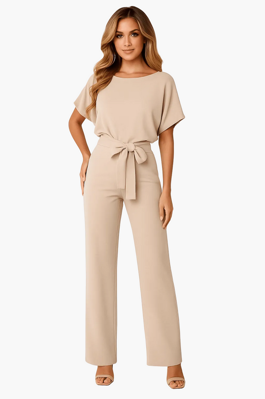 Damen Jumpsuit mit Bindegürtel – Eleganter Overall für Alltag und besondere Anlässe