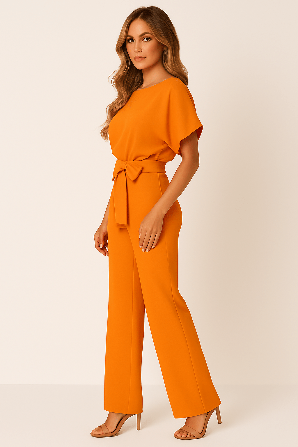 Damen Jumpsuit mit Bindegürtel – Eleganter Overall für Alltag und besondere Anlässe