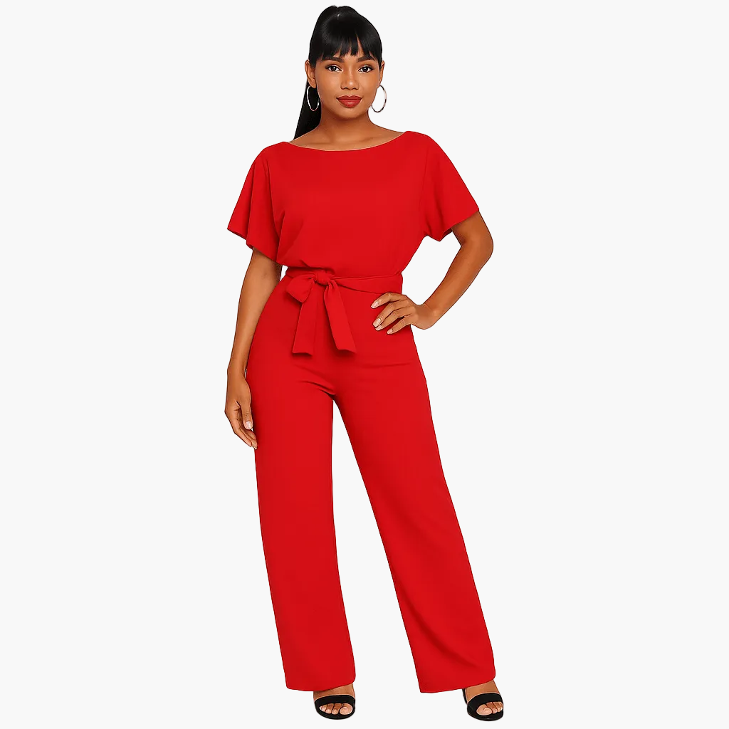 Damen Jumpsuit mit Bindegürtel – Eleganter Overall für Alltag und besondere Anlässe