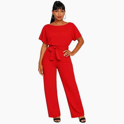 Damen Jumpsuit mit Bindegürtel – Eleganter Overall für Alltag und besondere Anlässe