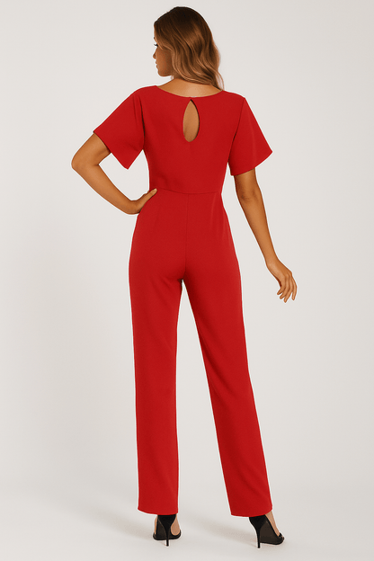 Damen Jumpsuit mit Bindegürtel – Eleganter Overall für Alltag und besondere Anlässe