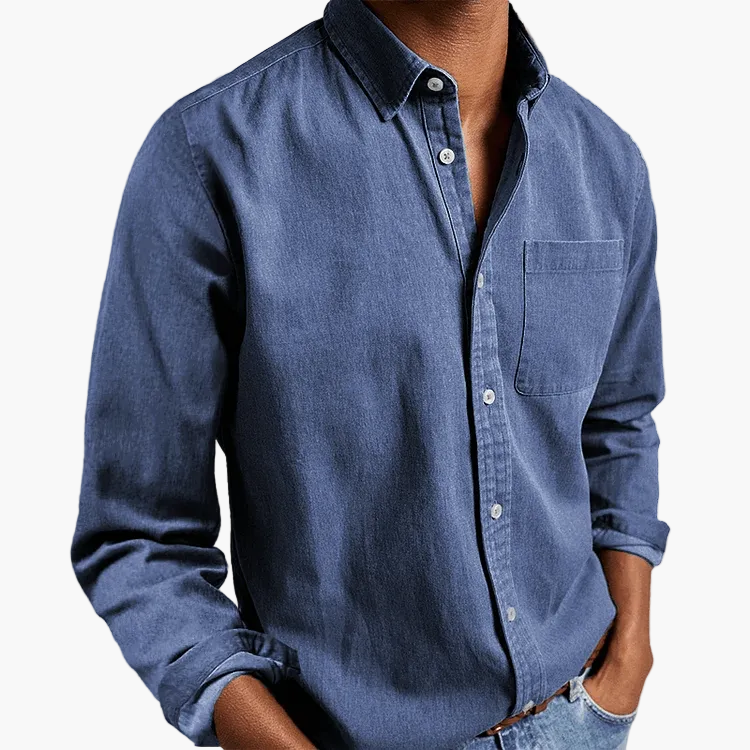 Herren Modernes Freizeithemd mit Knopfleiste – Vielseitiges Langarmhemd für Büro und Alltag