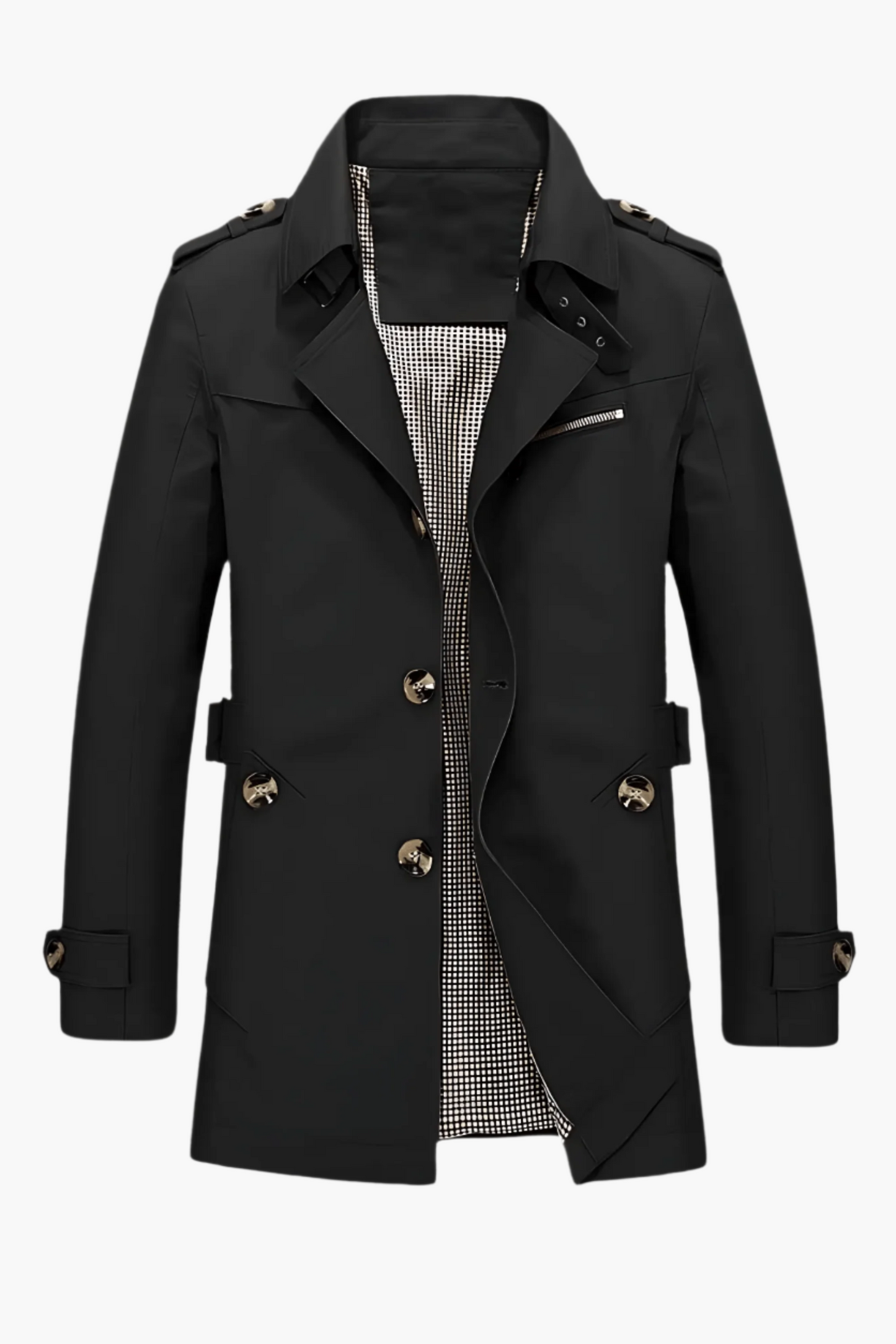 Herren Trenchcoat mit Reverskragen – Klassischer Mantel für Business und Freizeit