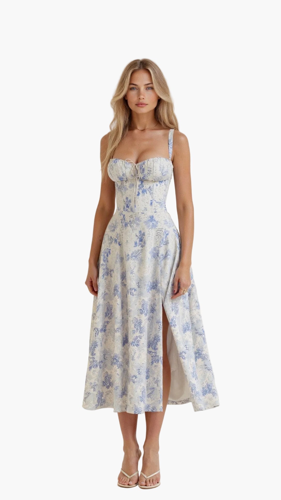 Damen Midikleid mit Korsett-Oberteil – Eleganter Sommer-Look für besondere Anlässe