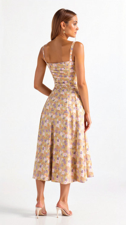 Damen Midikleid mit Korsett-Oberteil – Eleganter Sommer-Look für besondere Anlässe