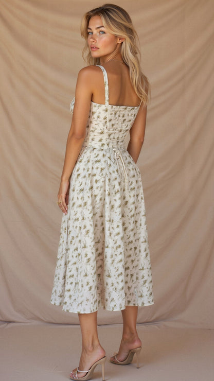 Damen Midikleid mit Korsett-Oberteil – Eleganter Sommer-Look für besondere Anlässe