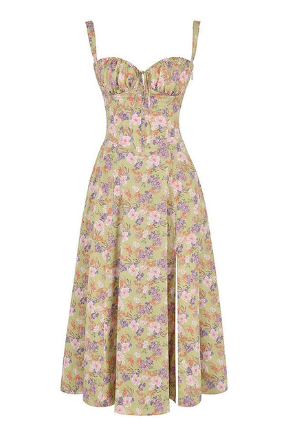 Damen Midikleid mit Korsett-Oberteil – Eleganter Sommer-Look für besondere Anlässe