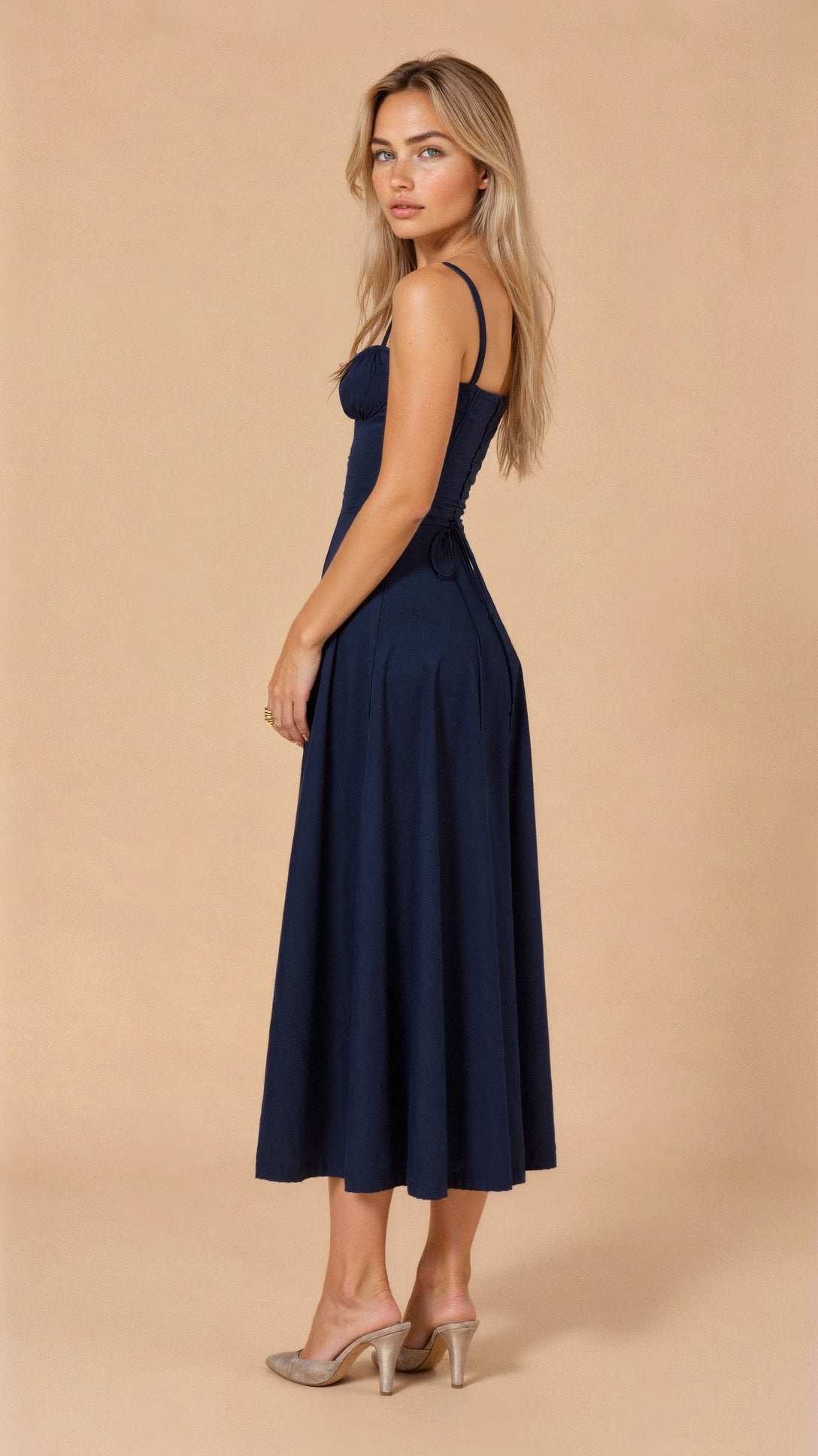 Damen Midikleid mit Korsett-Oberteil – Eleganter Sommer-Look für besondere Anlässe