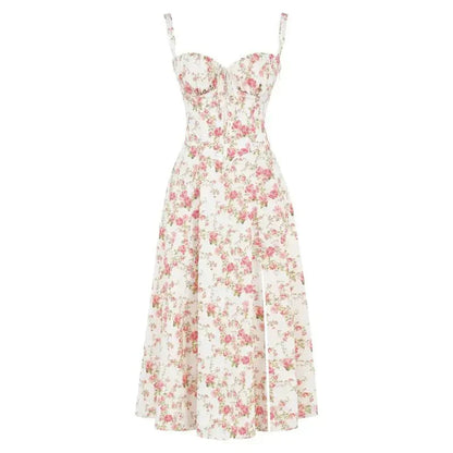 Damen Midikleid mit Korsett-Oberteil – Eleganter Sommer-Look für besondere Anlässe