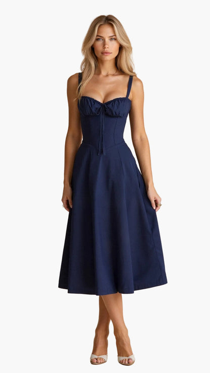 Damen Midikleid mit Korsett-Oberteil – Eleganter Sommer-Look für besondere Anlässe