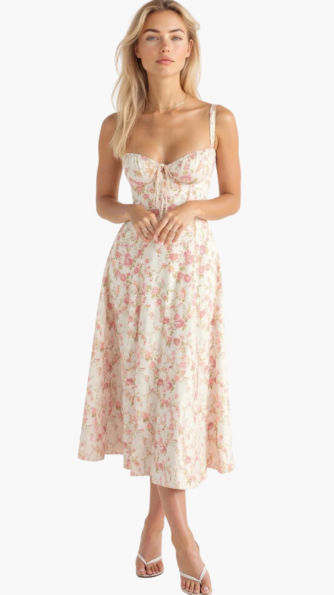 Damen Midikleid mit Korsett-Oberteil – Eleganter Sommer-Look für besondere Anlässe