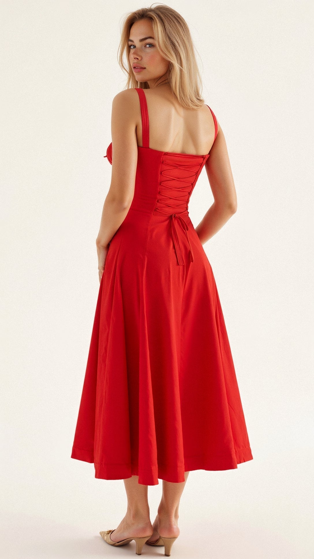 Damen Midikleid mit Korsett-Oberteil – Eleganter Sommer-Look für besondere Anlässe
