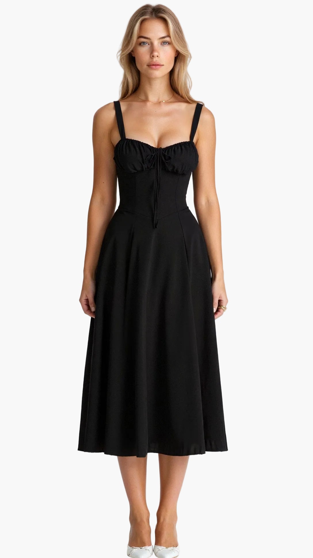 Damen Midikleid mit Korsett-Oberteil – Eleganter Sommer-Look für besondere Anlässe