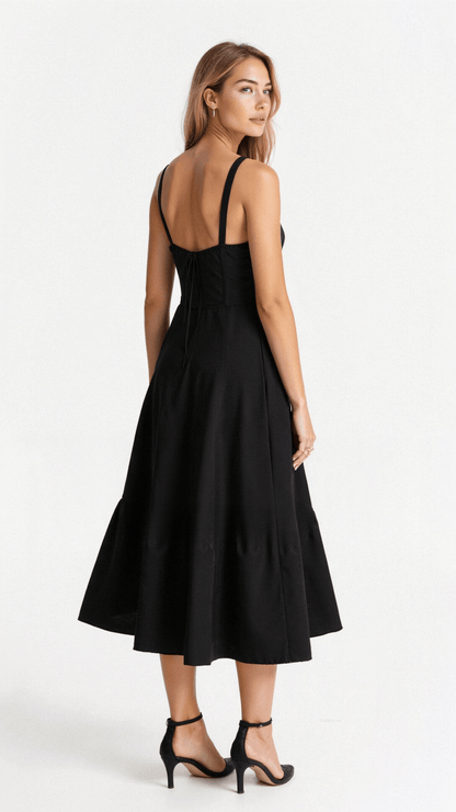 Damen Midikleid mit Korsett-Oberteil – Eleganter Sommer-Look für besondere Anlässe