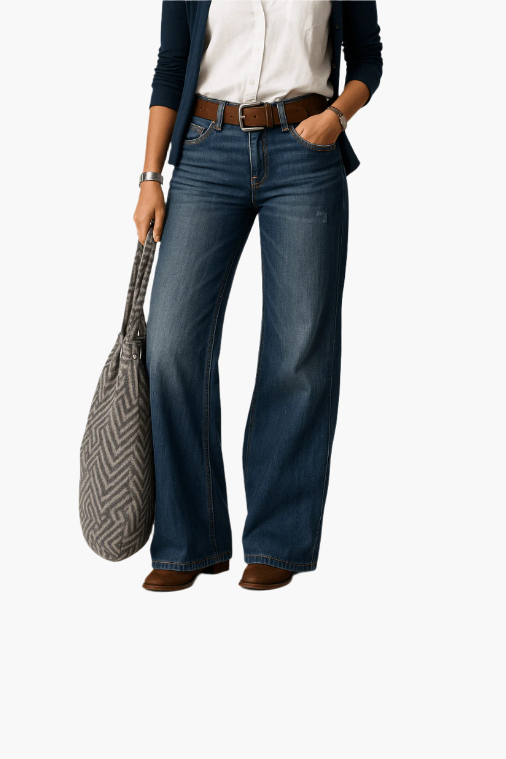 Damen Weite Jeans im Casual Style – Modernes Everyday Outfit