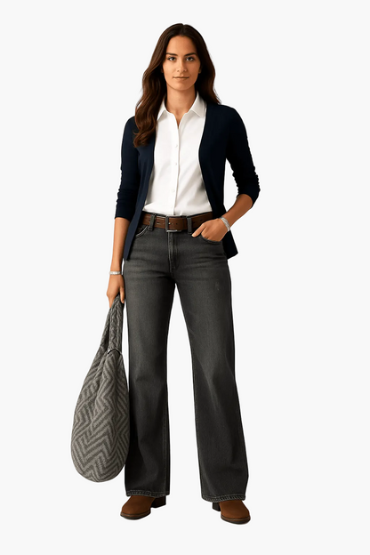 Damen Weitbein-Jeans im Casual Look – Bequeme Denim Hose für Alltag & Freizeit