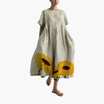 Damen Oversize Sommerkleid mit Blumenmuster – Freizeit Boho Look, Komfort & Style