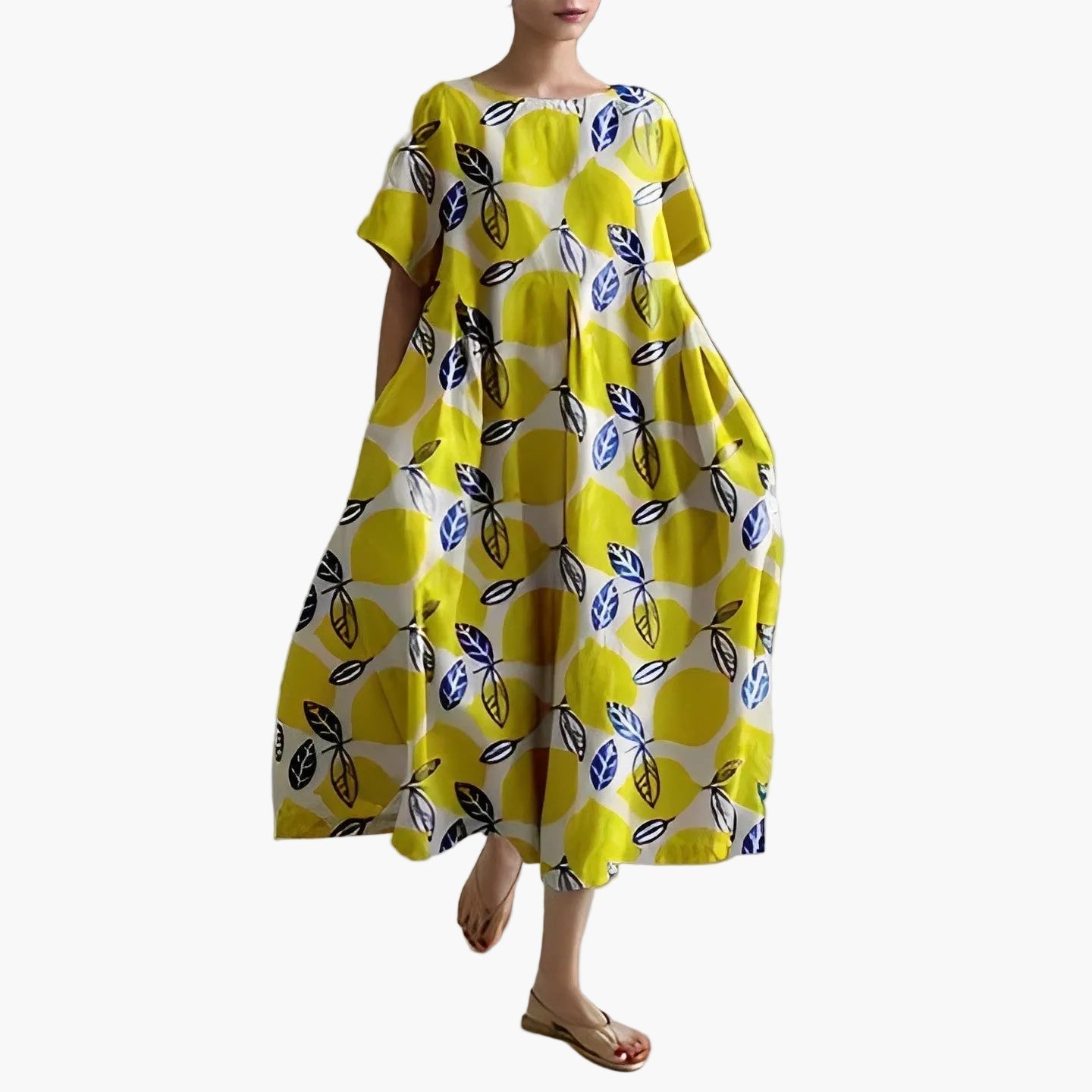 Damen Oversize Sommerkleid mit Blumenmuster – Freizeit Boho Look, Komfort & Style