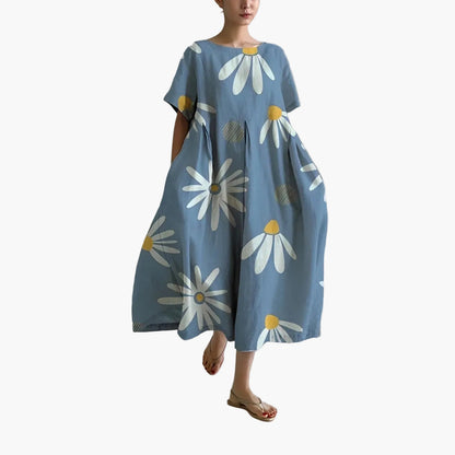 Damen Oversize Sommerkleid mit Blumenmuster – Freizeit Boho Look, Komfort & Style