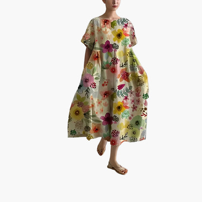 Damen Oversize Sommerkleid mit Blumenmuster – Freizeit Boho Look, Komfort & Style