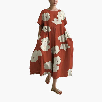 Damen Oversize Sommerkleid mit Blumenmuster – Freizeit Boho Look, Komfort & Style