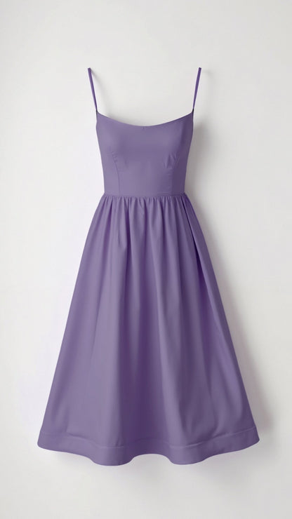 Damen Midikleid mit Spaghettiträgern – Elegantes Sommerkleid für Alltag & Feste