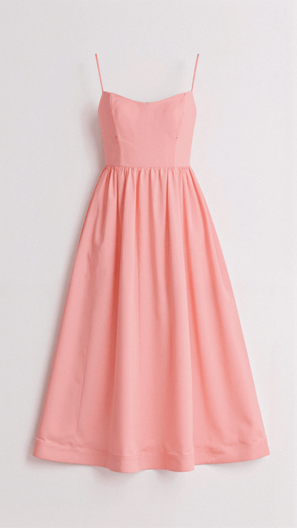 Damen Midikleid mit Spaghettiträgern – Elegantes Sommerkleid für Alltag & Feste