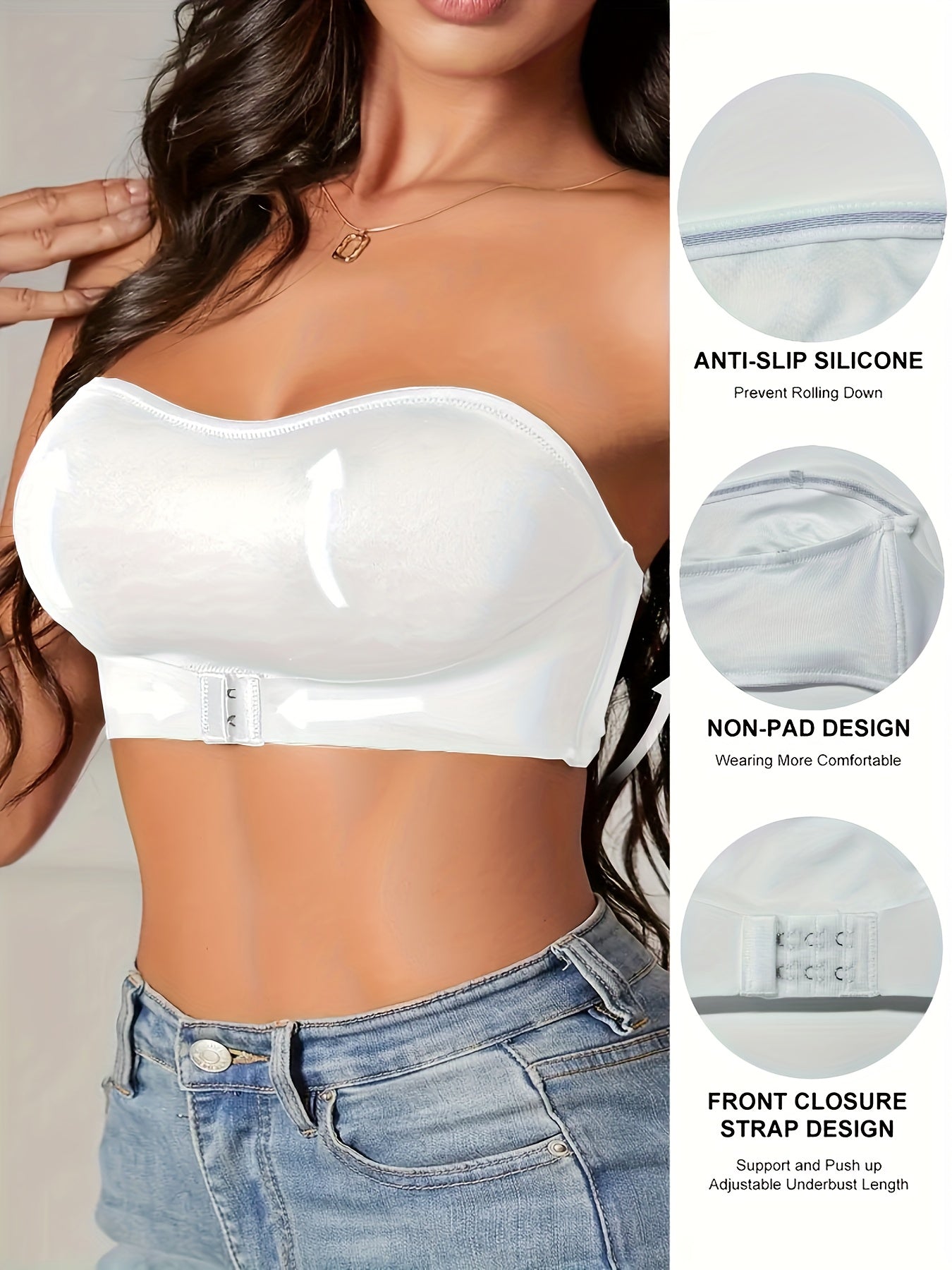 Damen Sportlicher Nahtloser Anti-Rutsch Bandeau BH für Aktive Momente