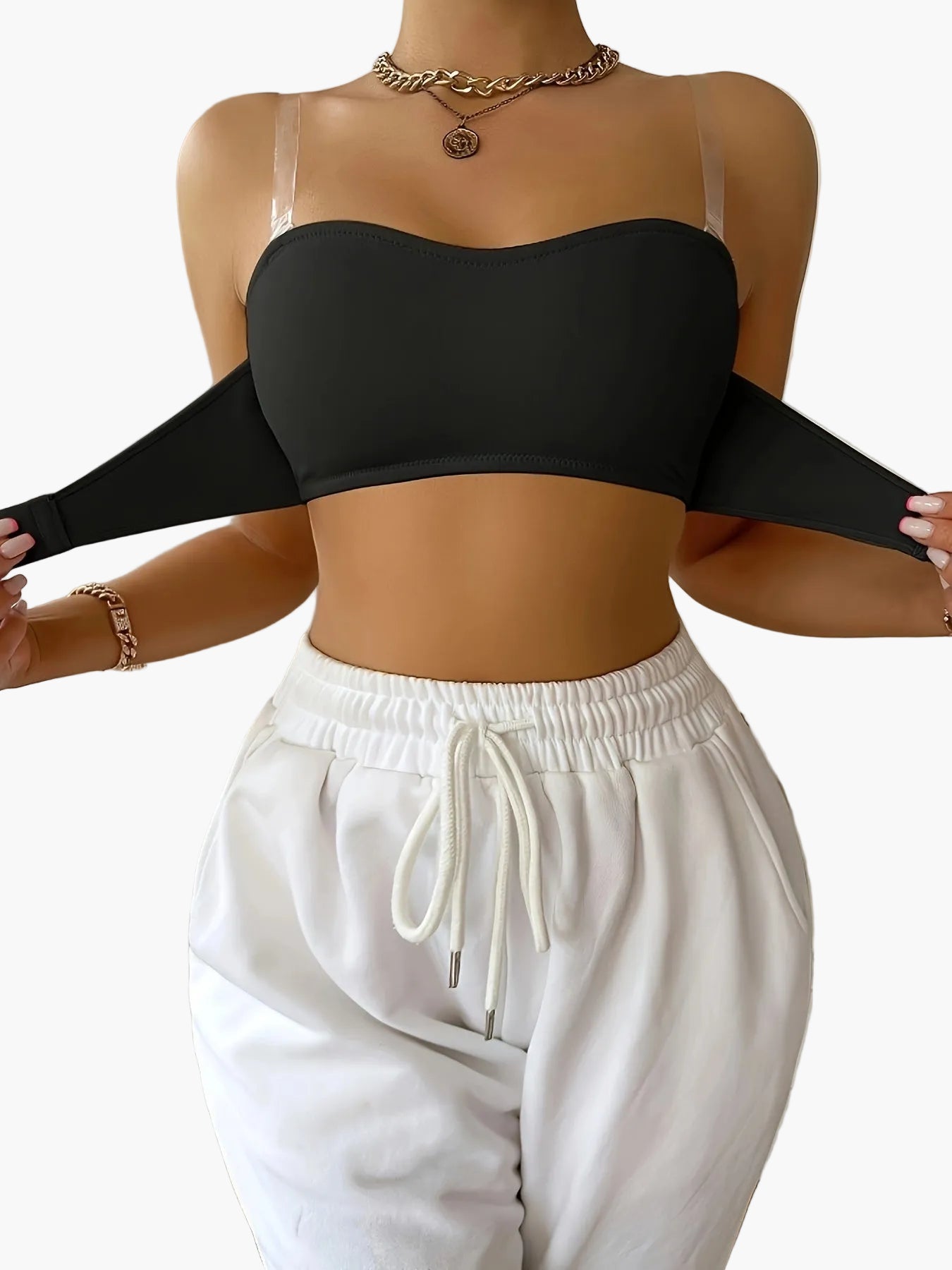 Damen Sportlicher Nahtloser Anti-Rutsch Bandeau BH für Aktive Momente