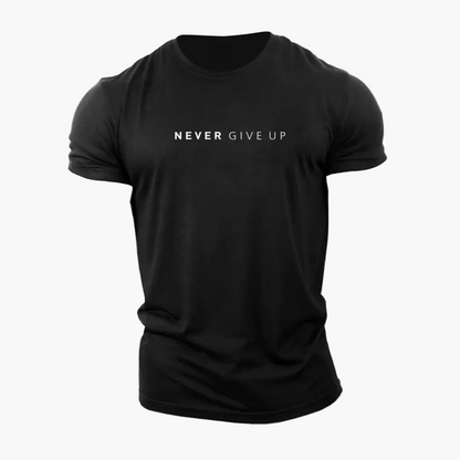 Herren Motiv T-Shirt "Never Give Up" – Motivationsshirt für Alltag & Sport