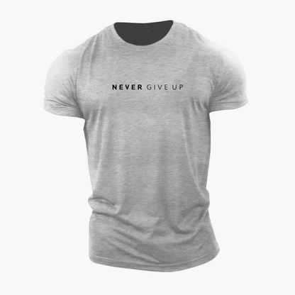 Herren Motiv T-Shirt "Never Give Up" – Motivationsshirt für Alltag & Sport