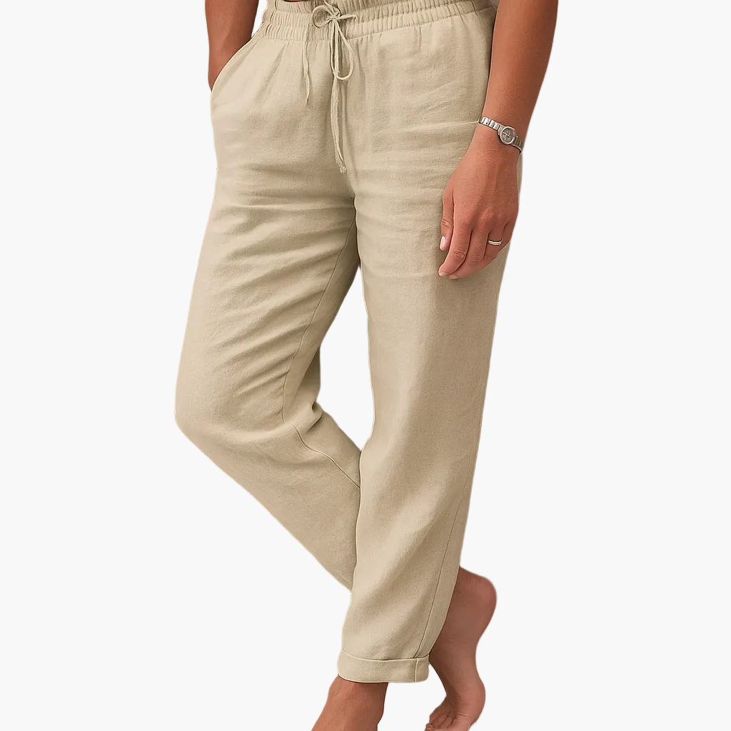 Damen Freizeithose mit Kordelzug – Lockerer Schnitt, Ideal für Alltag & Urlaub