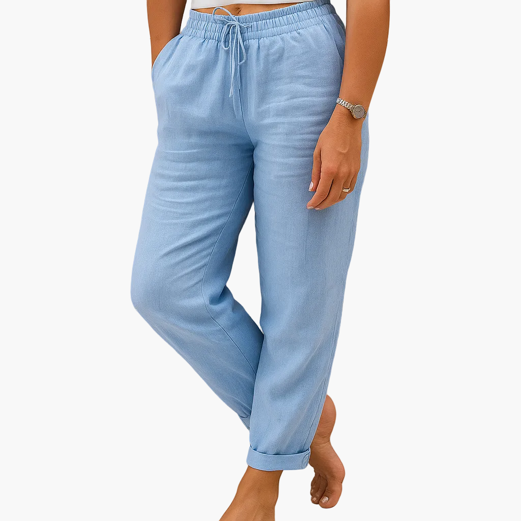 Damen Freizeithose mit Kordelzug – Lockerer Schnitt, Ideal für Alltag & Urlaub
