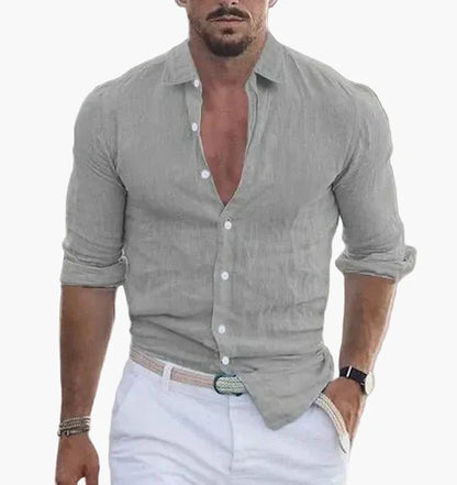Herren Sommer Veganes Leinenhemd – Eleganter Freizeitstil für warme Tage
