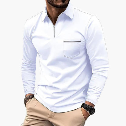 Elegantes Herren-Langarmshirt mit Reißverschluss – Sportlicher Business-Look