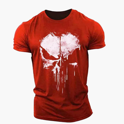 Herren T-Shirt mit Totenkopf-Print – Sport & Streetwear, Slim Fit