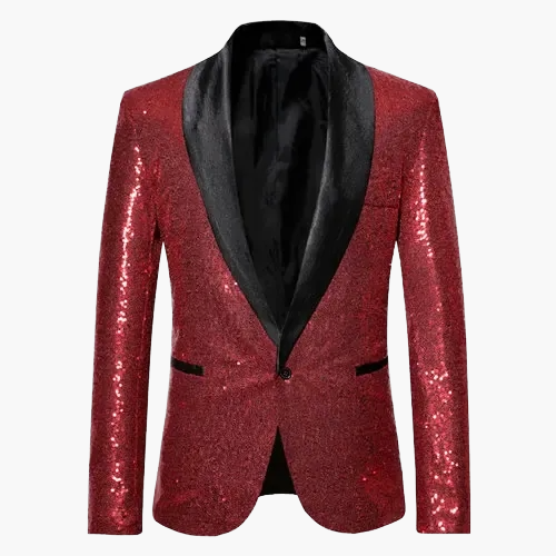 Herren Smoking Sakko mit Pailletten – Eleganter Blazer für festliche Anlässe und Abendveranstaltungen