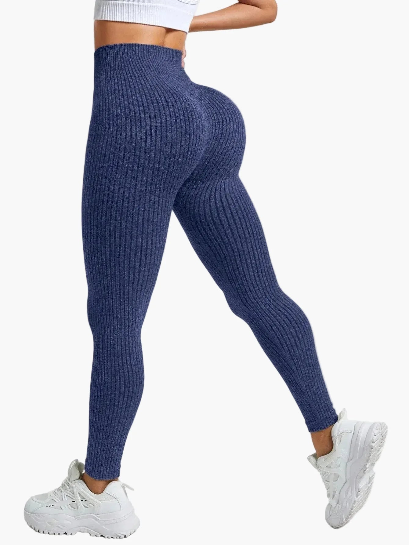 Damen Seamless Rippen-Leggings – Formende High Waist Sportleggings für Fitness & Alltag
