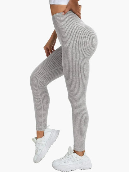 Damen Seamless Rippen-Leggings – Formende High Waist Sportleggings für Fitness & Alltag