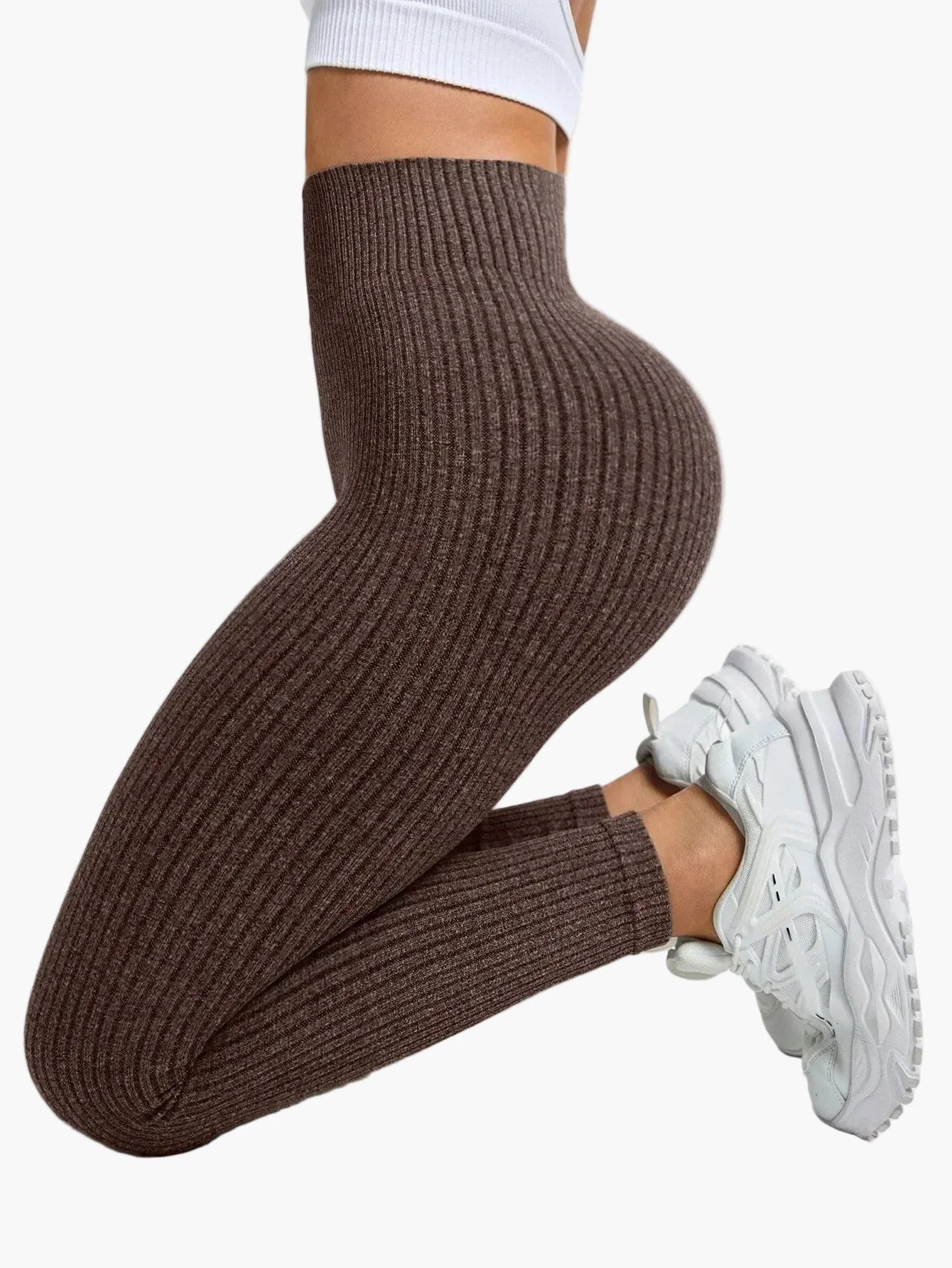 Damen Seamless Rippen-Leggings – Formende High Waist Sportleggings für Fitness & Alltag